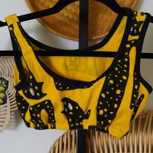 Nooworks Yellow and Black Sports Bra